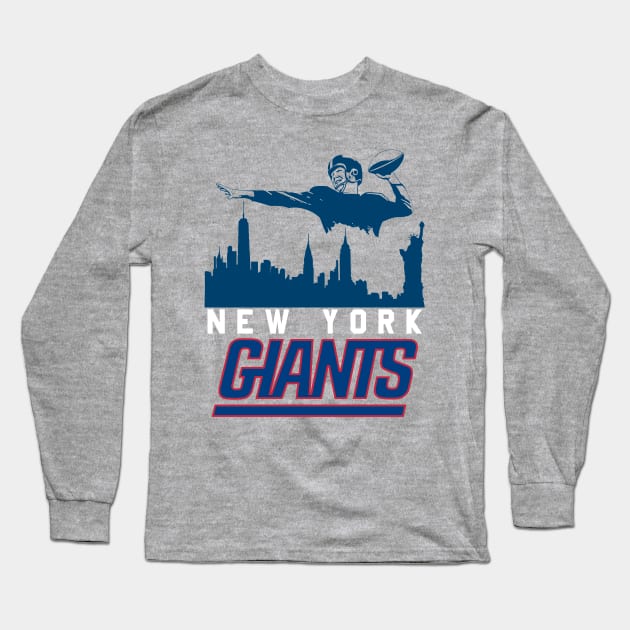 New York Giants Football Team Long Sleeve T-Shirt by Olievera